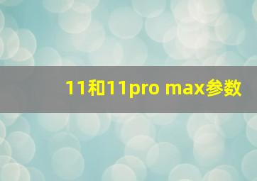 11和11pro max参数